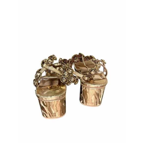 Kurt Geiger London Regent Buckle Embellished glamorous Gladiator Sandal leather. - Picture 6 of 8